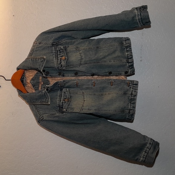 MODA Vintage Distressed Lined Jean Jacket Small - Picture 1 of 10
